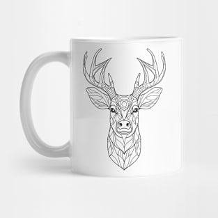 Deer Essence: Intricate Line Art Interpretation Mug